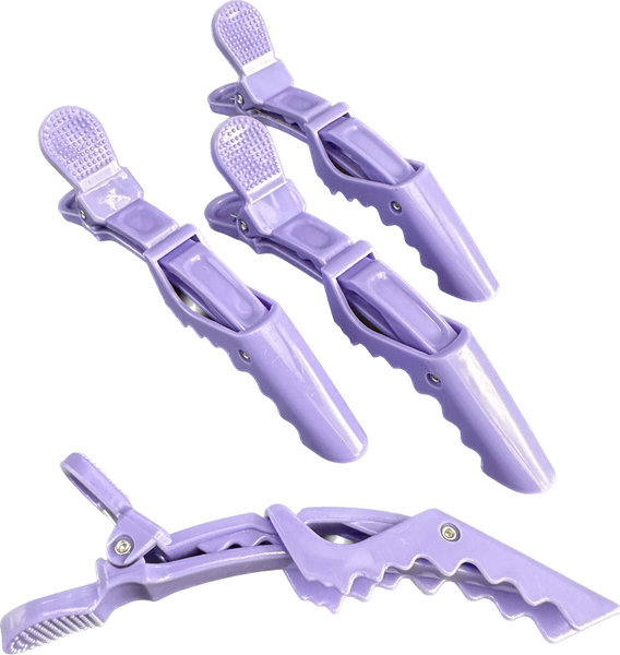 Alligator clips 4pcs, purple