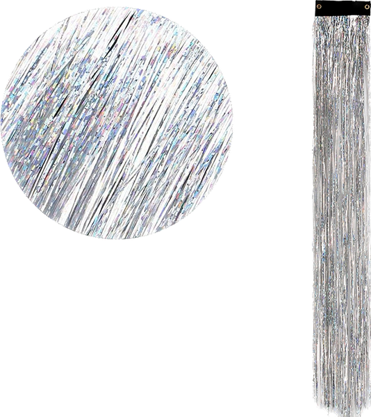 Tinsel clip, silvery