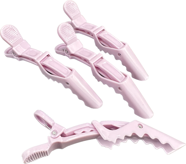 Alligator clips 4pcs, pastel pink