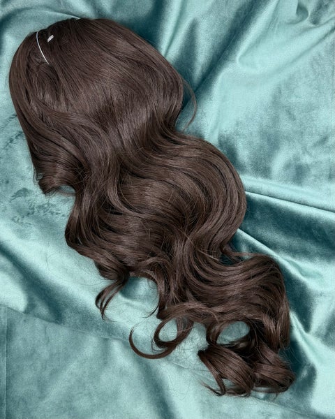 Ponytail extension curly, dark brown(50cm)