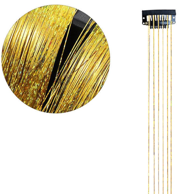 Hair clip with tinsels, goldie