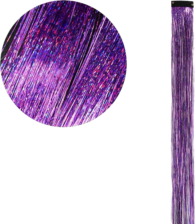 Tinsel clip, purple spark