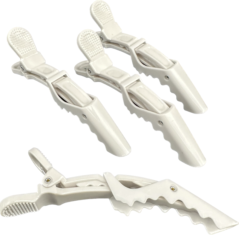 Alligator clips 4pcs, white